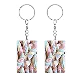 LYDSKGEQ Acrylic Keychain, Pile of Marshmallows Printed Keyring Suitable for Wearing on Occasions Such As Going Out Shopping And Going Out for Fun Unisex Keychain, Pile of Marshmallows, 5x3cm