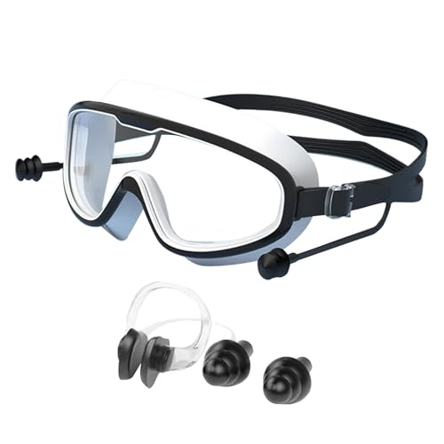 Giutsaull Occhiali da Nuoto per Adulto, con Grandi Lenti Antiappannanti, Protezione UV, Visione chiara Facile da Regolare, per Piscina e Snorkeling