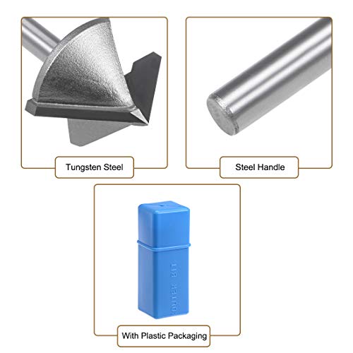 Uxcell 90 Degree V-Groove Router Bit 32Mm Dia With 6Mm Shank, Titanium Steel Tipped V Grooving Bit (Gray) #TOP2