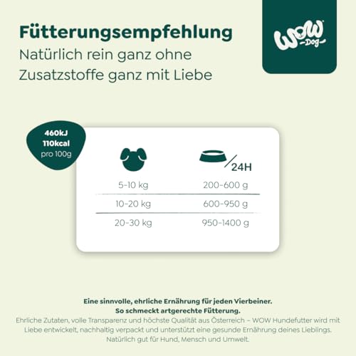 WOW Dog Hunde-Nassfutter mit Pute | Enthält Vitamine und Mineralien, ohne Getreide und Zucker | 400 g / 12er Pack