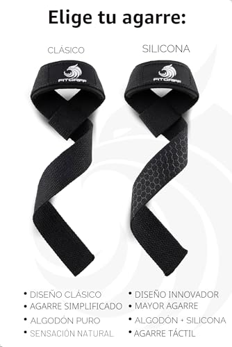 Miniatura 5 de Fitgriff Straps Gym, Correas Levantamiento De Pesas, Powerlifting, Agarraderas Gimnasio - Lifting Straps - Mujeres Y Hombres Estándar Más De 16cm Muñeca , Original Black