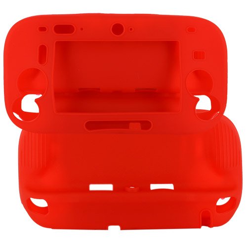 Skque Silicone Gel Protection Case Cover for Nintendo Wii U Gamepad, Red
