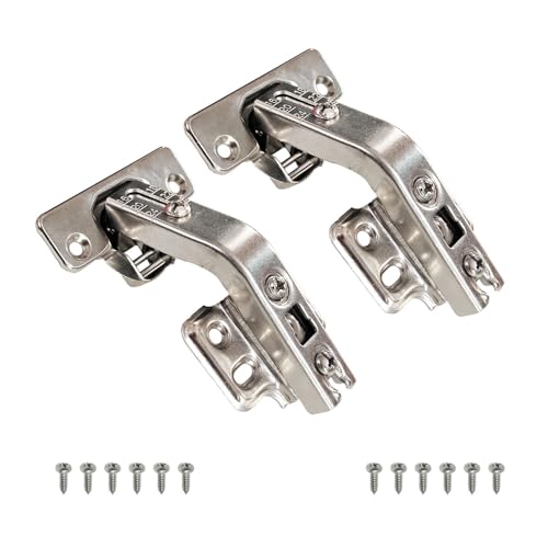 Image of VOLO 135 Pie Kitchen Corner Hinge with Screws | Full Overlay Pie-Cut Cabinet Hinge | Mild Steel 2D Adjustable | Pack of 2 Pieces for Modular Kitchens