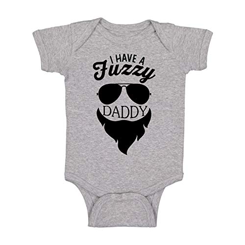 Image of I Have a Fuzzy Daddy - Bearded Daddy's Sidekick - Funny Romper, One-Piece Baby Bodysuit (6 Months, Sports Grey)
