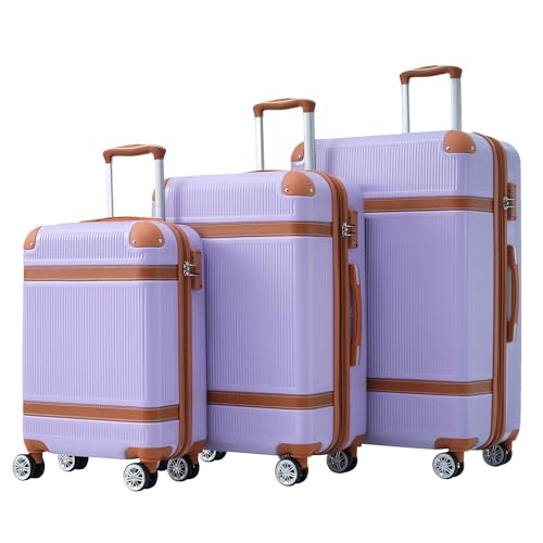 3 Piece Hardshell Luggage Sets Double Spinner Suitcase with TSA Lock Lightweight - 8 Wheels for Easy Travel - Durable Travel Bags2