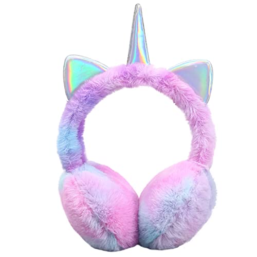 Chuangli Winter Unicorn Earmuffs, Cute Cartoon Earmuff Rainbow Ear Warmers For Girls/Women's Gift #TOP9