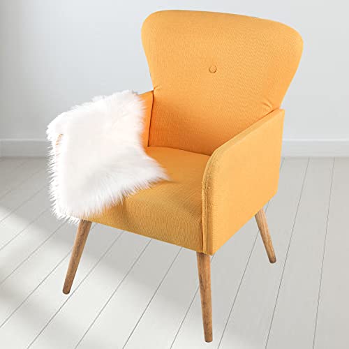 Wllhyf 20Inch Faux Sheepskin Fur Fuzzy Rug, Luxury Fuzzy Sheepskin Area Rugs Ultra Soft Rectangle White Furry Rugs For Bedroom Living Room Sofa Shaggy Silky Plush Carpet Bedside Rug Floor Mat #TOP1