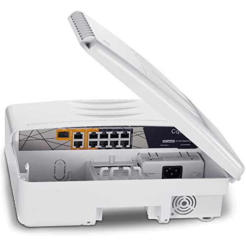 Image of Outdoor Poe Switch with 8 Port Poe+2G Uplink+1SFP Slot, IEEE802.3af /at /bt, All-in-One Box, 60W PoE++, 120W High Power Output, Play & Plug, Fan-Less Unmanaged, AI Watchdog. (11)