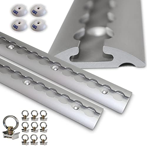 2x 30cm Airlineschienen Set Aluminium - Komplett Mit Zurrösen Für Ladungssicherung