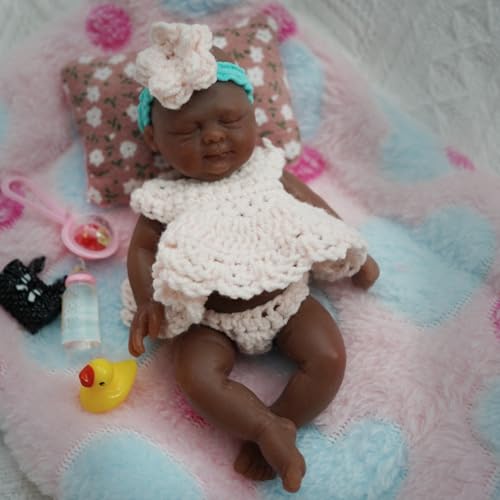 Muñeca bebé reborn de silicona mini 4.5 pulg miniatura 4