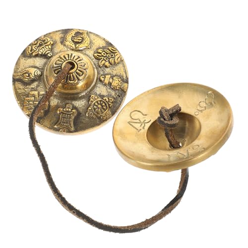 Abaodam Thick String Bell Meditation Chime for Yoga Hand Cymbals Straps for Adults