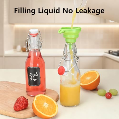 Ruckae 12 Pack 8.5oz Swing Top Glass Bottles with Lids Kombucha Coquito Flip Top Glass Bottle for Syrup Vanilla Extract Brew Beer Kefir Air Tight Bottles for Gift (8.5 oz 12 pack) - Image 3