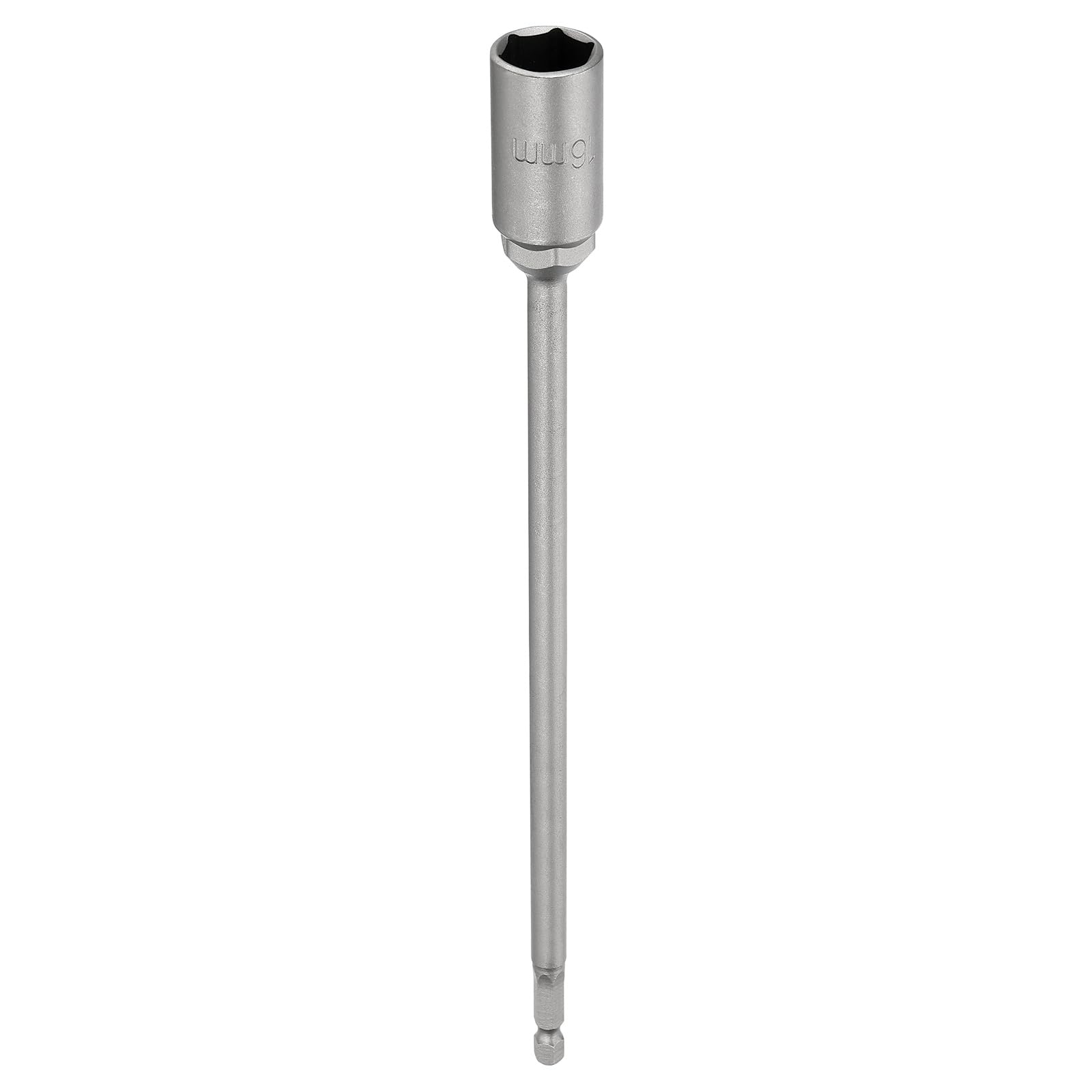 sourcing map Nut Driver Drill Bit 16mm Metric Socket 1/4" Hex Shank 10" (250mm) Extra Long 6-Point Sockets Quick Change 40Cr Steel Bolt Setters for Power Drill Drivers