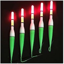 Aparejo Con Boya Flotadores para aparejos de pesca Boya eléctrica LED de 5 uds., boya con luz + batería, boya de agua profunda, aparejos de pesca, flotador con equipo de pesca electrónico, luz de pesca para flotadores