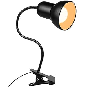 Desk lamp, 360°Rotation Clip on Lamp, Clip On Reading Light, Gooseneck Lamp-On Cable, Portable Clip on Light Reading Book Light Clamp Light, Eye Caring Study clamp for Bedroom Office Home Lighting