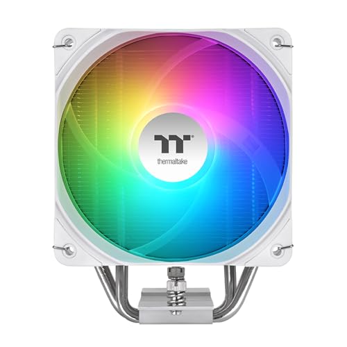 Image of Thermaltake UX400 ARGB White Cooler; 4xO6mm Copper Heatpipes; 120mm PWM Fan; 700~1800 RPM; Intel /AMD Compatible; Single Tower; 240W TDP; White; CL-P143-AL12SW-A