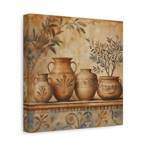 Toile olive tree décoration salon fresco living room au-dessus canapé