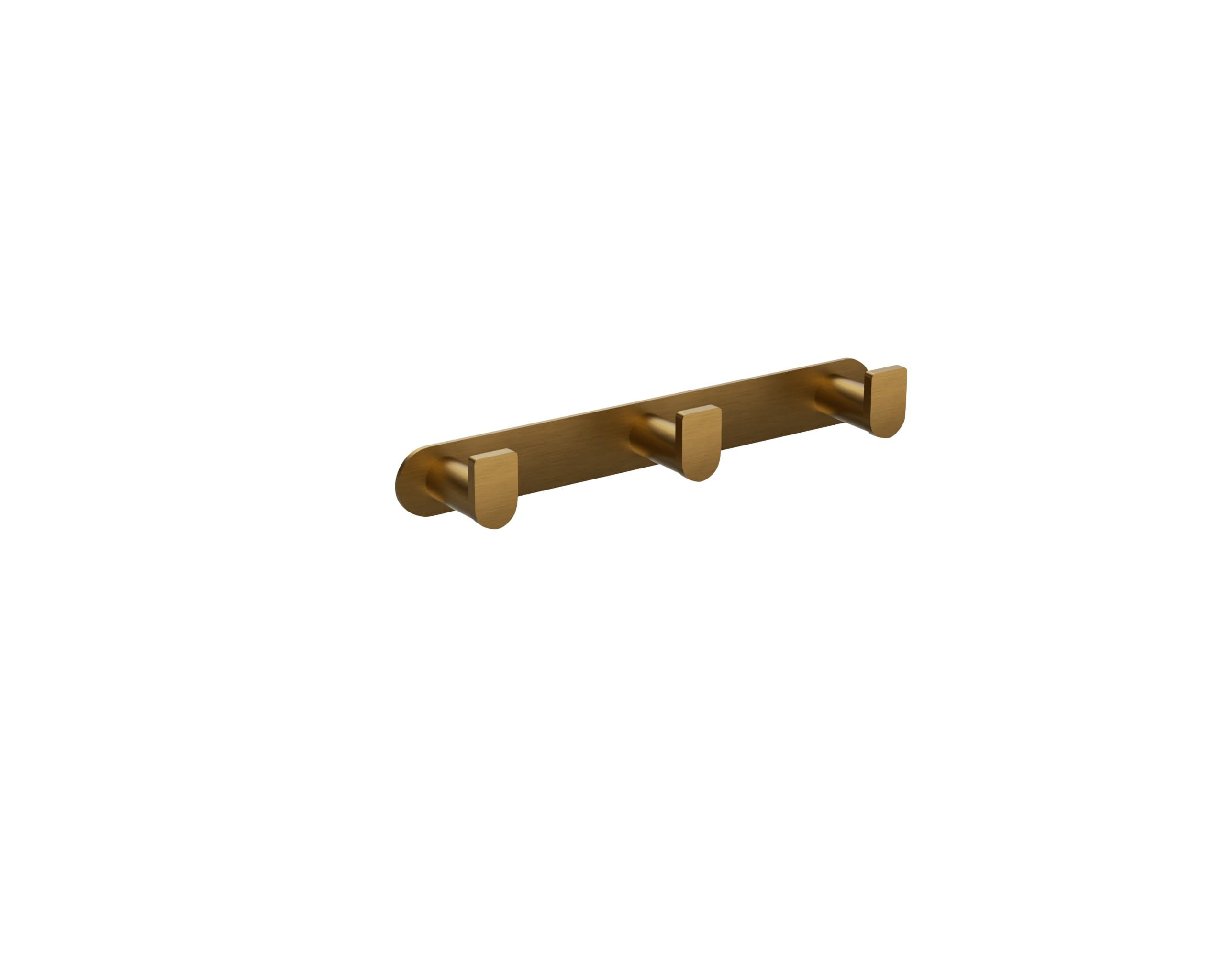 NOLUXA IMEX - Percha Triple Baño Adhesiva sin Taladro Dorada | Colgador de Toallas para la Ducha | Accesorio de Cuarto de Baño Resistente a Humedad | Doble Sistema de Fijación (Atornillado o Pegado)