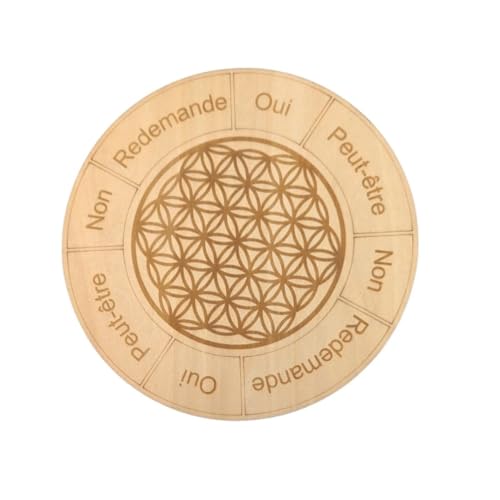 Planche Pendule Oui/Non en Bois avec Fleur de Vie – Cadran de Radiesthésie 15cm – Support Divinatoire pour Réponses Claires – Fabrication Artisanale Française...