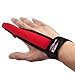 フィンガープロテクター < 全力キャスト時に指をガード/ラインを掴む感覚を損なわずスムーズなキャスティングが可能/投げ釣り・キャスティングに最適> 1本指 指サック 手袋 レッド qb500075a03n0