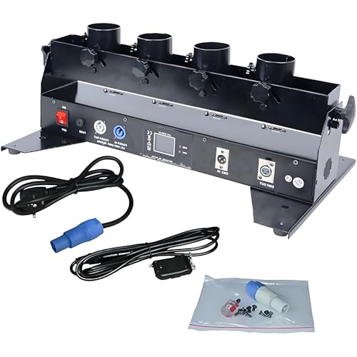 Máquina de confeti profesional, lanzador de confeti eléctrico con control remoto, máquina de confeti de 4 disparos para DJ, fiestas, discotecas, bodas y escenarios