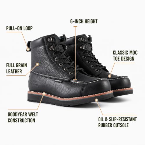 Image of Golden Retriever 6-Inch Composite Toe Waterproof Safety Work Boots for Men | EH Rated Construction Boots, Slip-Resistant Outsole, Non-Metallic Safety Toe Work Boots