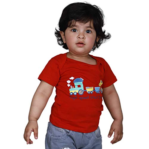 Buy Kidzo 100 Cotton Half Sleeves TShirt for Baby Girls Red at Amazon.in