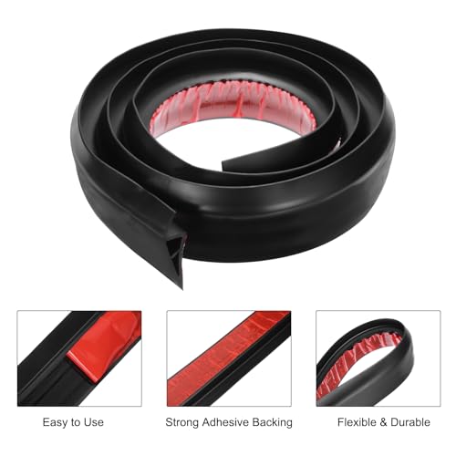 QUARKZMAN Bodenübergangsleiste Selbstklebend, 2m/6,6ft Laminat Türübergangsleisten Teppichkantenleiste für Teppichtüren zur Überbrückung von Bodenlücken Passend für 20mm Höhe, Schwarz