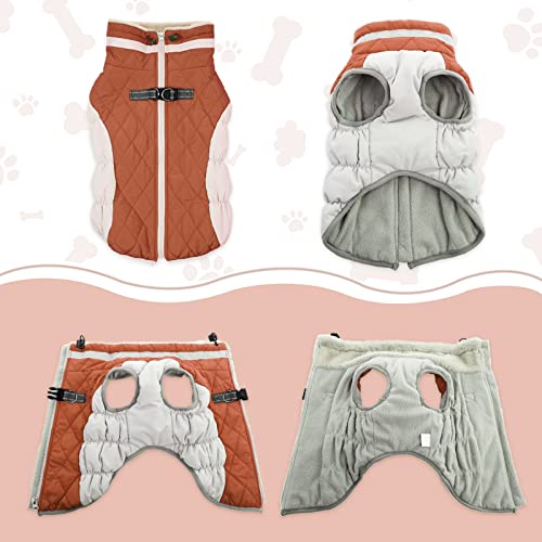 Image of Lelepet Warm Dog Winter Coat Cold Weather Jacket Windproof Reflective Turtleneck Vest with Plush Neckline D-Ring for Leash Thick Fleece Lining Jacket Pet Apparel for Small Medium Large Dogs(X-Small) | Windproof Reflective Turtleneck Puppy Vest with Plush Neckline D-Ring for Leash Fleece Jacket for Small Medium Large Dogs XS