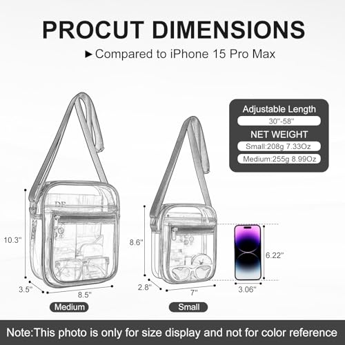 Image of USPECLARE Clear Purse for Stadium Events Clear Messenger Bag for Men and Women