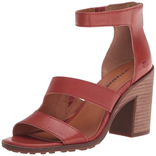 Lucky Brand Women's Valka Ankle Strap High Heel Sandal Heeled, Rancho Red, 10 #TOP3
