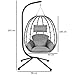 HinHocker Hängesessel mit Gestell | Anthrazit | Hängeschaukel für Indoor und Outdoor | Inkl. Kissen und Auflagepolster | Balkon Hängesessel Outdoor, Gartenschaukel, Schaukelstuhl, Hängekorb