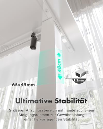Devoko Elektrisch Höhenverstellbarer Schreibtisch 160 x 70cm,Weiß – Ansicht 9