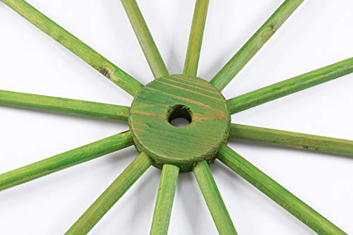 Gardenised Decorative Antique Cottage Green Wagon Garden Wheel - 31 #TOP6