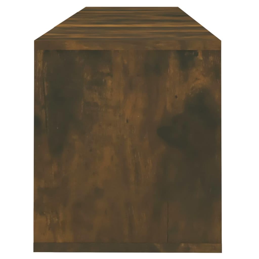 Hothingwell TV-Möbel, Eiche, Rauchgrau, 120 x 30 x 40,5 cm, Holz | 4 Türen, Aufbewahrung für DVD-Konsole, Spiele, Zeitschriften, leicht zu reinigen, feuchtes Tuch, stabile Konstruktion