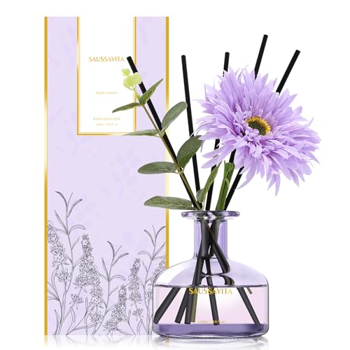 Diffuseur de Parfum Maison, Lavende Reed Diffuseur 210ML avec 7 Bâtonnets Diffuseur de Parfum, Reed Diffuseur pour Salle de Bain Étagère Décoration