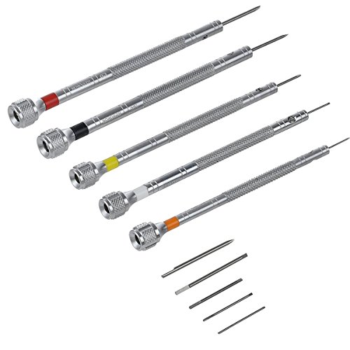 Bergeon 55-605 2868 Set of 5 Chrome Plated Brass Screwdrivers Watch Repair Kit