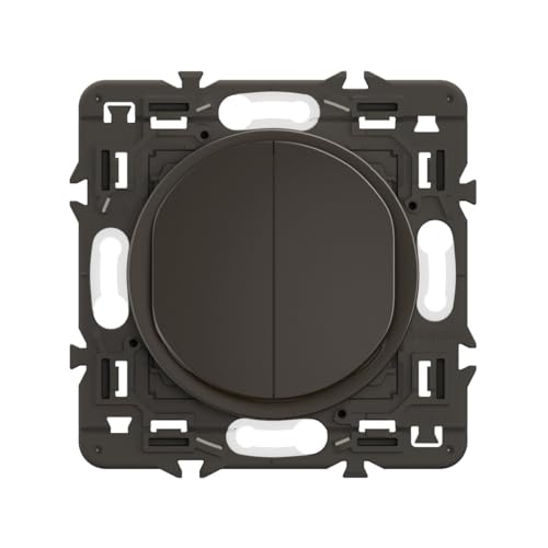 LEGRAND - Interrupteur Double ou Va-et-vient - 10A - Commande d'Eclairage Complète - A compléter avec une plaque - Noir