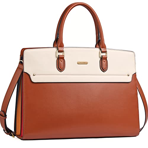 Image of Telena Laptop Tote Bag for Women, 15.6 Inch Shoulder Tote Bag Leather Briefcase for Women, Large Capacity Handbag Bags | 15.6 Inch