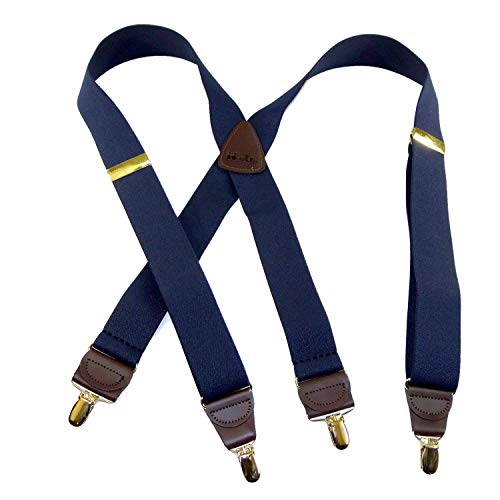 Hold-Up Suspender Company Casual Series Ocean Blue XG Suspenders for Men In the Traditional X-Back Style with USA Patented No-Slip Clips