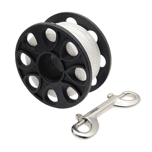 Hipzeepo Carretes de Buceo Carrete de Dedo Carrete de Dedo con Gancho de Doble Extremo de Acero Inoxidable Equipo de Buceo 30m