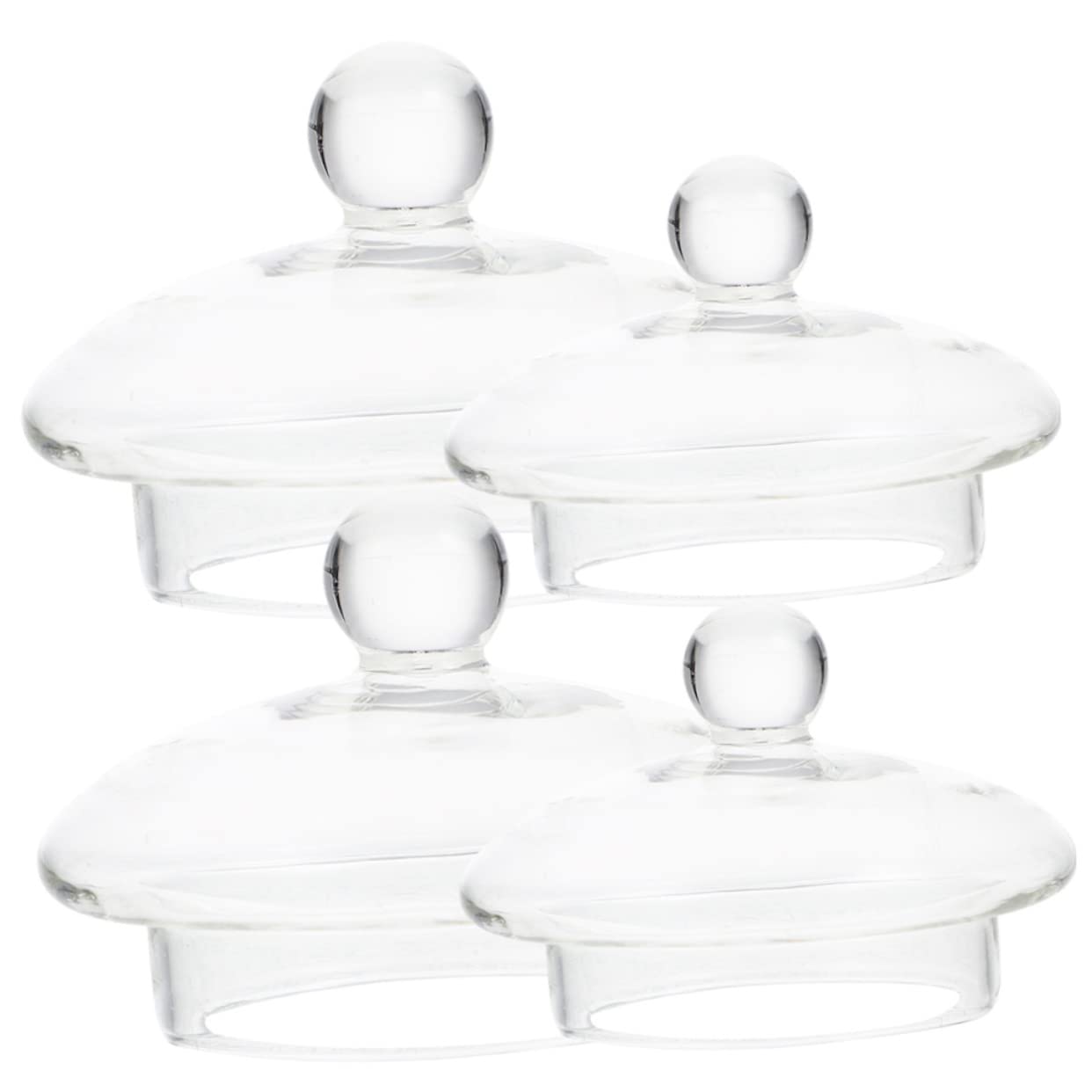 POPETPOP 4 Tapas de Infusores de Té de Vidrio para Tetera de 600ml y 1000ml, Prácticas Filtración Uniforme, Accesorio Adecuado Infusión de Té en Casa