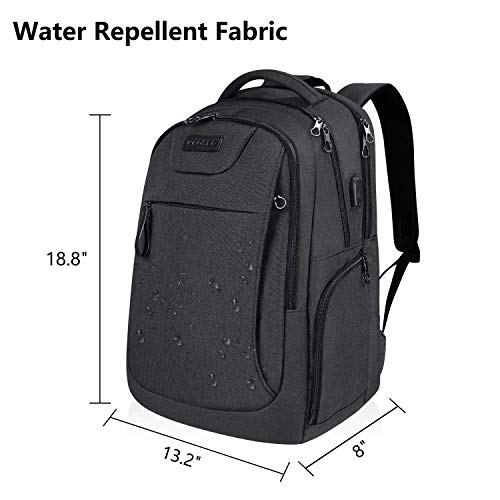 Kroser Laptoprugzak, voor laptops van 15,6 - 17,3 inch (39,6 tot 43,9 cm), waterafstotende schoolrugzak, dagrugzak, met USB-aansluiting, geschikt voor op reis, kantoor, school, uniseks 17,3 inch - Image 4