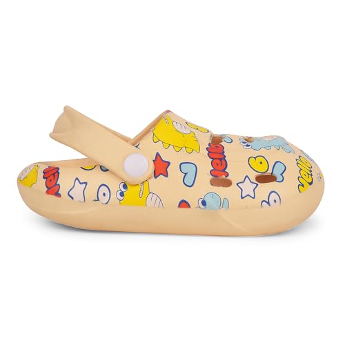 Image of Liberty Lucy&Luke SANDWALK Kids Clogs for Boys & Girls | Lightweight Slip-On Clogs - Beige & Blue | Durable & Soft EVA Sole | Comfortable & Breathable Sandals for Walking - Cushioned Footbed