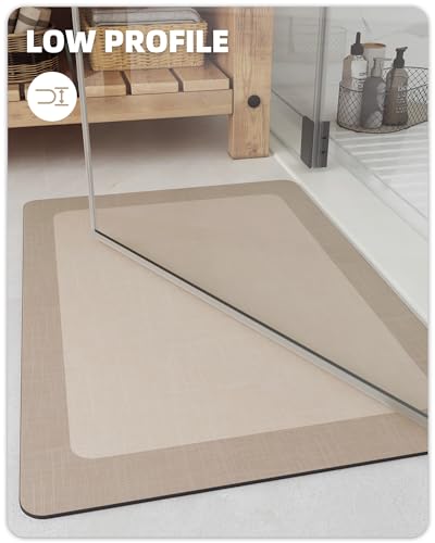 Color&Geometry Quick Dry Bath Mat Bathroom Rugs Non Slip Washable Super Absorbent Bath Mat Low Profile Bath Rug Thin Bathroom Rugs Fit Under Door For Bathtub Sink Shower Toilet thumb #4
