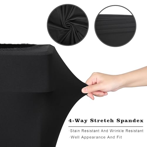 Image of JUXYES Pack of 4 Outdoor Stretch Trash Can Covers, Black Rectangle Spandex Waste Container Cover Decorative Cover for Outside Household Kitchen Bin, Fit for 23 Gallon Bin