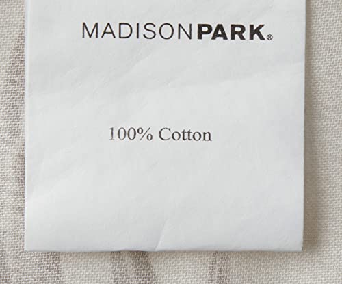 Madison Park Bayside Shower Curtain Coastal Printed 100% Cotton Sateen Fabric Modern Casual Home Bathroom Decorations, 72x72, Blue