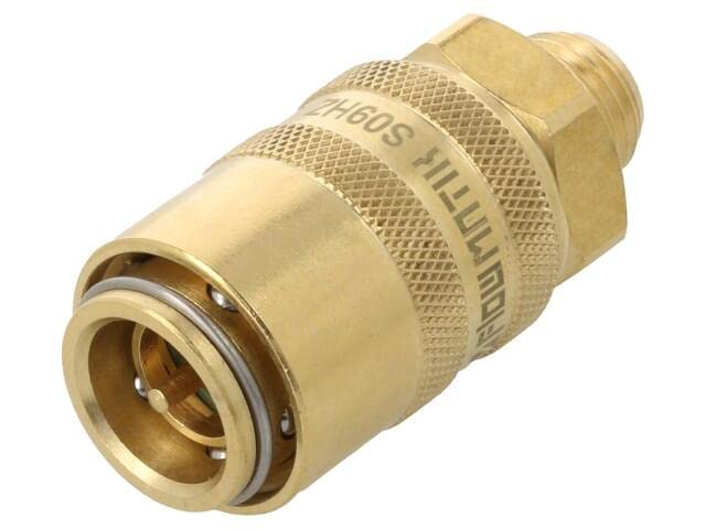 Connecteur rapide droite S09HZ GZ14 en laiton PNEUMAT avec valve 15bar de 52mm