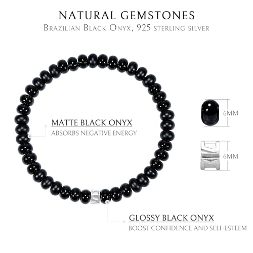 Pulsera masculina de piedras naturales con amuleto de plata miniatura 4