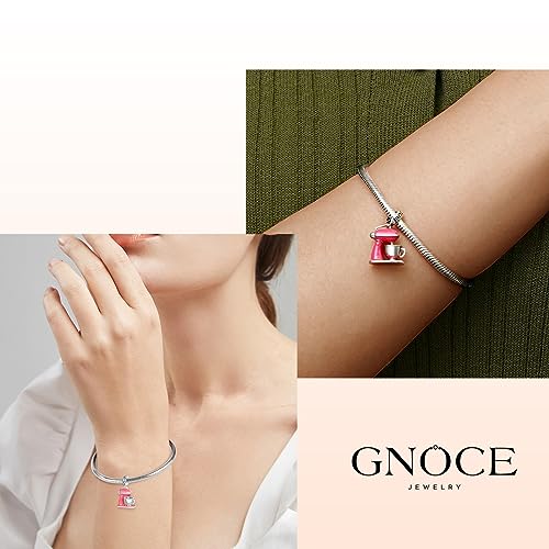 GNOCE Baker's Mixer Pendant Charms 925 Sterling Silver Dangle Charm for Bracelet Jewelry Gift For Women Wife Fit Snake Chain Bracelets4